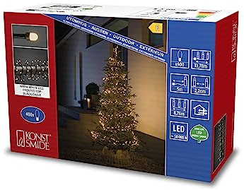 Konstsmide Micro LED Compactlights, 400 warmweiße Dioden, Außentrafo, schwarzes Kabel - 3867-130, 3867-130EE, Warm Weiß, 400 LEDs