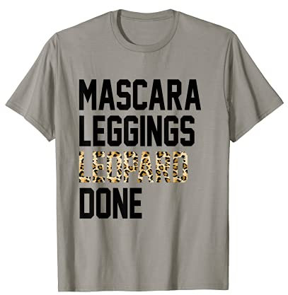 Leopard Mascara Leggings Done Signature Farbe Braun Damen T-Shirt