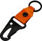Karabinerhaken Schlüsselanhänger Karabiner mit farbigem Planenstoff Orange