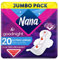 Nana Ultra Goodnight Large Serviettes Hygiéniques Avec Ailettes - Flux Très Abondants - 20 Serviettes En Pochette Individuelle