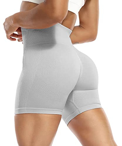 RIOJOY Kurze Leggings Damen Push Up Booty Sport Shorts High Waist Seamless Scrunch Butt Sportleggins für Gym Fitness Workout Yoga