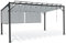 IDMarket - Pergola Luxe Edition, schwenkbare Klingen, 3 x 4 m und 4 Jalousien, hellgrau