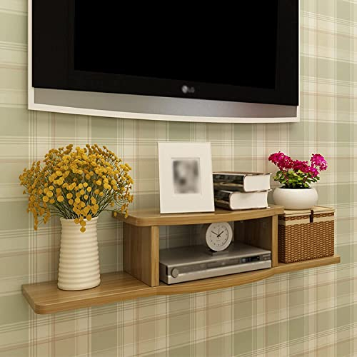 LILUKO Schwebender TV-Schrank Schwebender Fernsehschrank, Offener Fernsehschrank, Set-Top-Box, Wandregal, für Schlafzimmer, Wohnzimmer, Erholungsraum, Büro/Weiß/100 cm
