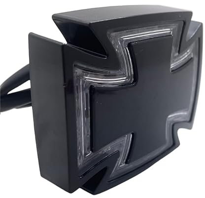 Yecnecty Universal Schwarz Motorrad Rücklicht LED Bremsleuchte Malteserkreuz ATV Roller Rücklaufanzeige Für Suzuki Yamaha Ducati Harley