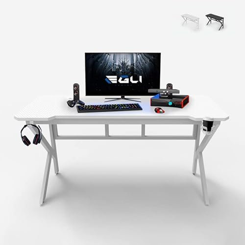 Produce Shop Scrivania Gaming 160x60cm Carbonio ergonomica Cavi Porta Cuffie bibite Sportbot 160 - Bianco