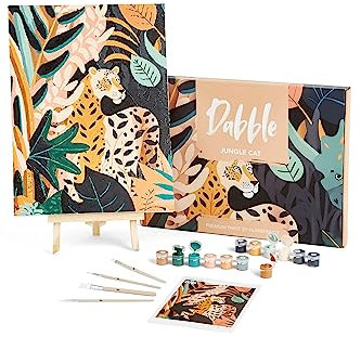Dabble Kit de Peinture par Numéro Peinture par Numéro pour Adultes Débutants avec Toile Encadrée, Kit de Peinture pour Adultes, Design Floral