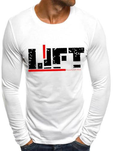 HOTCAT Herren Langarmshirt Baumwolle Longsleeve Drucken T-Shirt Moderner Männer Langarmshirt