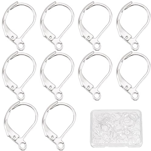 SUNNYCLUE 1 Box 60 Stück 925 Sterlingsilber Plattierte Französische Ohrringhaken Französische Brisur Ohrringhaken Ohrbügel Ohrbügel Für Schmuckherstellung Zubehör DIY Zubehör Für Baumelnde Ohrringe