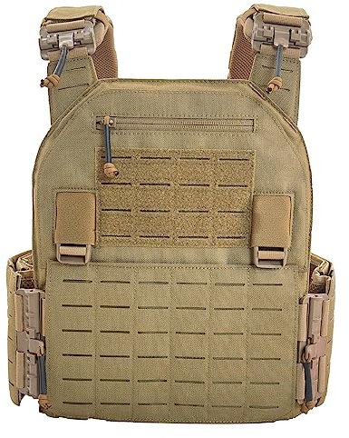 TWINFALCONS Chaleco Táctico Molle para Airsoft, Ajustable Chaleco Militar Compacto Nylon 1000D Molle de Corte Láser Chaleco para Paintball Policía Airsoft