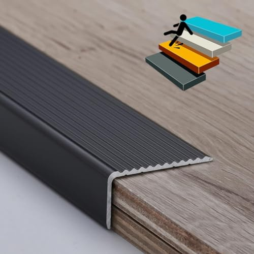 LIYI929GP Profili per Gradini Scalas Piastrelle, Paraspigoli con Profilo Angolare in Alluminio, Gradini per Scale Antiscivolo Profilo per Bordi Profilo Angolare, Bordi Tagliati, Protezione Bordi