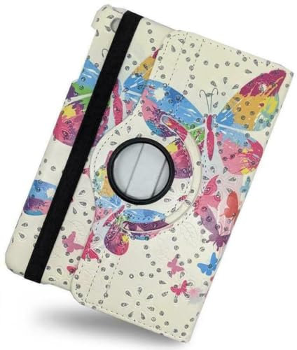 360 Rotating Leather Case Cover For Samsung Galaxy Tab E 9.6 Inch T560 / T561 Rainbow Butterfly