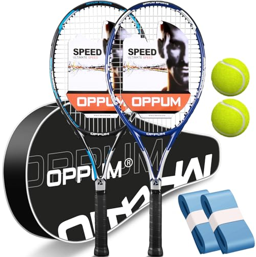OPPUM 68,6 cm Pro Tennisschläger (2er-Pack), leichte, langlebige Saiten, ideal für Anfänger/Fortgeschrittene Spieler