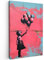 MuchoWow© Bilder 60x90 cm Wohnzimmer Deko Modern Wandbild Kunstdruck auf Leinwand Bild Schlafzimmer über Bett Room Decor Geschenke Graffiti - Mädchen - Ballon - Banksy - Street art