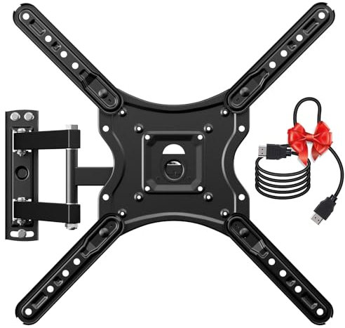 Supporto da parete per TV Full Motion per la maggior parte dei televisori da 14-60 pollici, VESA max 400 x 400 mm, staffa per TV a parete con inclinazione orientabile, estensione di regolazione del
