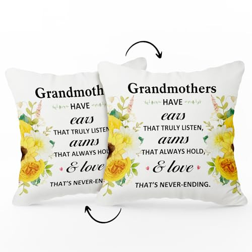 Doppelseitiger Kissenbezug, Sonnenblumen-Motiv, Geschenk für Oma, Großmutter, Sofa, Couch, Bett, 45,7 x 45,7 cm, Geschenk für Oma, Großmutter, Sofa, Couch, Bett, Kissenbezug für Zuhause, Büro, A04