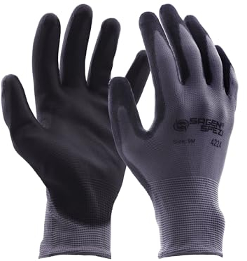 Sägenspezi 12 Paar Montagehandschuhe grau Gr 9 / M verschiedene Größen wählbar