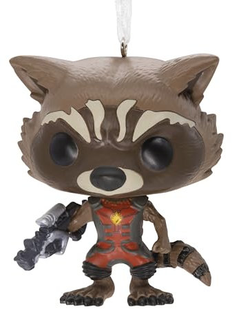 Hallmark Rocket Raccoon Funko Pop Hanging Christmas Ornament, Marvel Guardians of the Galaxy, Resin Tree Decoration