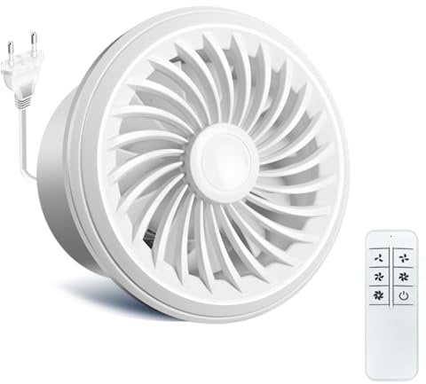 FlyingYun 100mm Abluftventilator 160m³/h 4W, 5 Geschwindigkeiten einstellbarer Ventilator, verbesserte Speicherfunktion, RC-Ventilator für Küche, Bad, Dachboden, Fenster, Keller