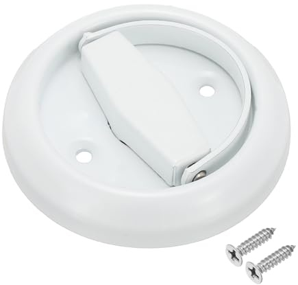 PATIKIL Maniglie per Porte Scorrevoli da Incasso Rotonda Bianco | Maniglia per Porta Armadio, Nascosto, Rotondo, Acciaio Inossidabile 304, Porte Cassetto