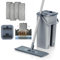 Mopa para Limpiar Azulejos Paredes Suelos Mopa Fregona con Cubo Escurridor Fregona Plana Cubo con 6 Almohadillas Autoescurrible Parquet Madera Ventanas Mop Bucket Trapeadora Gamuza