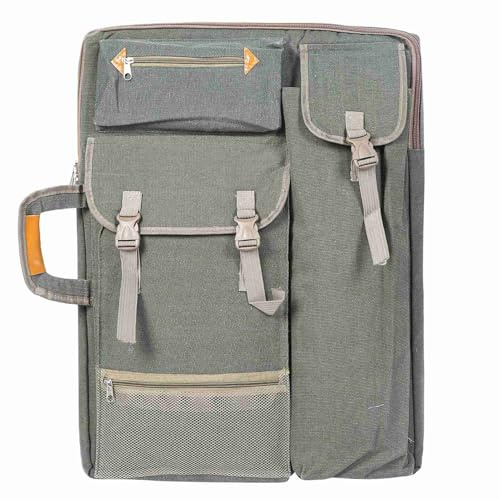 Beufee Kunsttasche, Kunst-Portfolio-Koffer, Farb-Organizer, Kunst-Koffer, Kunst-Portfolio-Koffer, Kunstbedarf, Maltasche, Rucksack-Aufbewahrung, 66 x 50 cm (Smoke Gray)