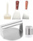 OFFSCH Spachtel Set Vaters Grillwerkzeug Edelstahl Bbq Grill Zubehör Set 5 Teiliges Grillset Mit Fleischpressen Grillbürste Wender Und Gewürzflasche Für Perfektes Bbq Im Freien