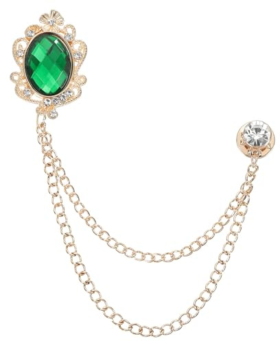 PATIKIL Broche à Chaîne Suspendue Couronne Broches de Costume en Strass | Broches de Costume en Strass, Broches de Cristal de Mode pour Femmes Hommes Vêtements Robe Bouquet Manteau Chapeau Sac
