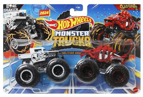 Hot Wheels Monster Trucks Demolition Doubles Bone Shaker vs Skelesaurus