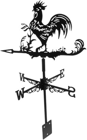 COOPHYA Girouette Décorative Modèle Coq pour Toit Et Jardin Indicateur De Direction du Vent Facile à Installer Et Pratique pour Décoration Extérieure
