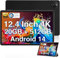 FTPZTINX T30 MAX Tablet 12.4 Polegada 4K 8GB 512GB Tablet PC 50MP 10800mAh 33W Carregamento Rapido Android 14 Lega di Alluminio Nano Unibody