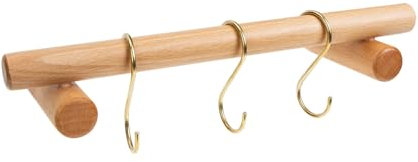 BUGUUYO Holz Handtuchhalter Einzelstange Wandmontage Ohne Bohren Stabiles Tuchhalter Küchen Badetuchhalter Mit Sicherer Holzkonstruktion Schnelle Handtuchtrocknung Einfache Installation