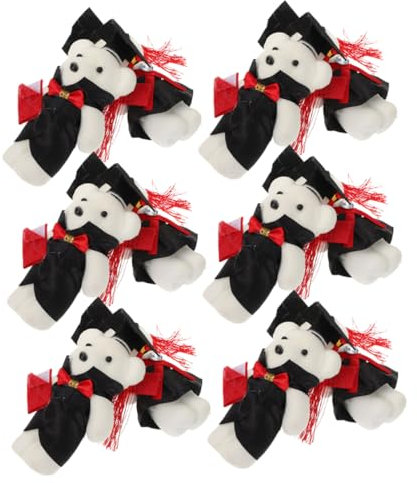 TOPBATHY 12stücke Plüschräder Zum Schulabschluss Bärenpuppe Mit Abschlusskappe Tisch-deko-bär Für Absolventen Stofftier Zum Schulabschluss Gastgeschenk Zum Blumenstrauß
