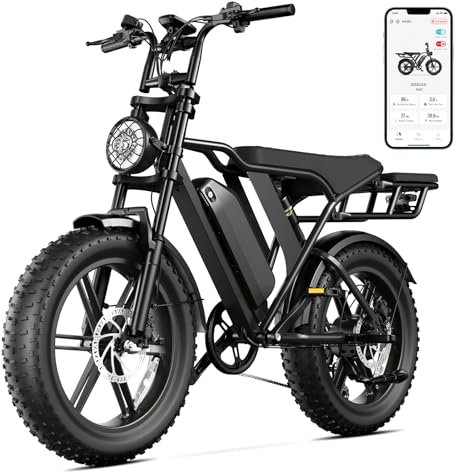 SISIGAD E Bikes Mountainbike Fatbike 20 Zoll Elektrofahrrad Herren Damen Elektro Fahrrad mit LCD Display und App, E Fatbike 36V 13Ah Batterie 250W Motor 25km/h E Fahrrad
