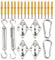 Botiniv Sun Shade Monting Hardware, Sun Shade Sail Hardware Kit | Edelstahl -Segel -Montage -Kit | Outdoor -Baldachinversorgungen, Markise -Anhaftungsset, Schattenzubehör für Patio -Rasen