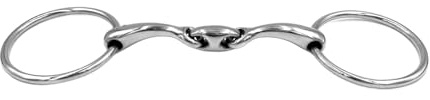 Equine Smile ES0122 Gebiss ErgoBit Wassertrense Doppelt Gebrochen anatomisch geformtes maulfreundliches aus Edelstahl Ringdurchmesser 65 mm / 14 mm (11.5 cm)