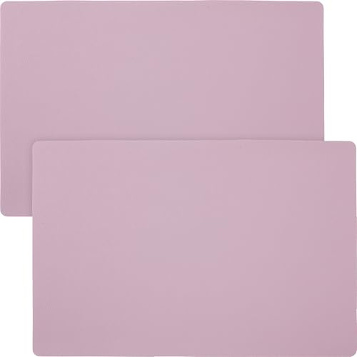 Erwin Müller Tischset, Teller-Untersetzer Lagoa im 2er-Pack in Lederoptik Mauve Größe 30x45 cm - Schutz vor Flecken und Kratzern