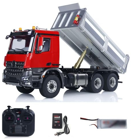 TOUCAN RC HOBBY Échelle 1/14 3348 RC Benne hydraulique 6X6 Châssis en métal 2 vitesses RTR RC Voiture Télécommande Camion à benne basculante NO Lock Light Sound Radio avec batterie