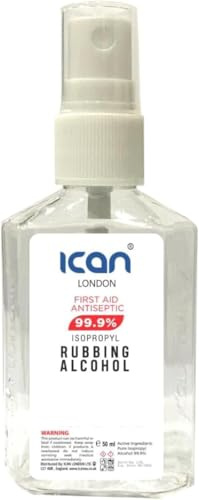 ican London Rubbing Alcohol, 99.9% Pure, Lab Grade Disinfectant (50 ml spray)