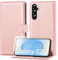ivencase Compatible with Samsung Galaxy S25 5G Phone Case with 1 Screen Protector, [RFID Blocking] PU Leather Flip Wallet Case with Card Slots Stand Magnetic Cover for Samsung S25 - Pink
