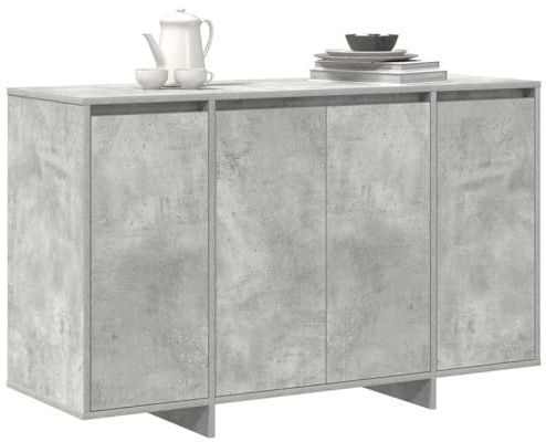 vidaXL Sideboard Concrete grey 120 x 41 x 75 cm Engineered wood, Modern Storage Buffet Unit, Rectangular Free-Standing Cabinet, Minimalist Sideboard for Home Living Room Organization