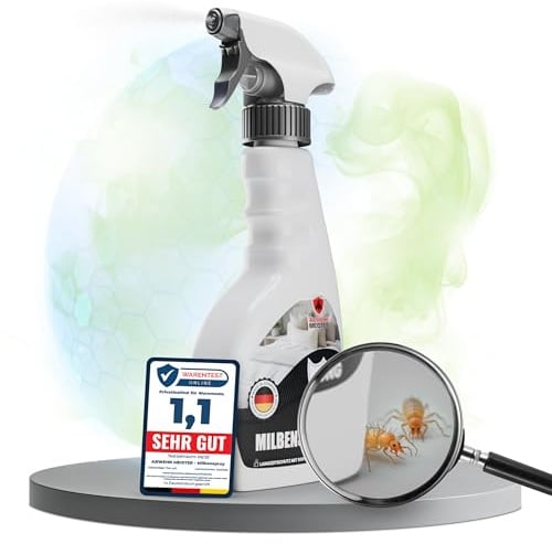 ABWEHR MEISTER NEUHEIT Milbenspray 500 ml, gegen Hausstaubmilben, für Matratzen, Teppiche & Polster (PT19)