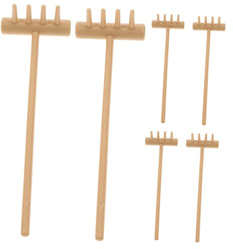 Uonlytech Zen Kleiner Rechen Für Sandkasten Und Tisch 6 Stück Sandtisch Dekorationsset Kleine Leichte Zen Mikrorechen Aus Holz Für Garten Und Selbstgemacht