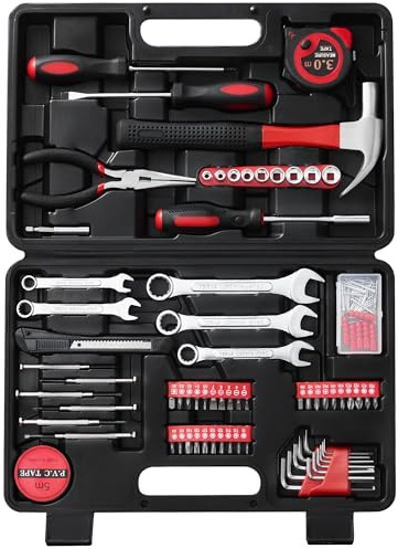 146-Piece Household Tool Kit - Perfect for Home Repair, Car Maintenance, DIY Projects - Complete Set w/Hammer, Screwdrivers, Pliers, Wrench with Storage ToolBox - Ideal Gift