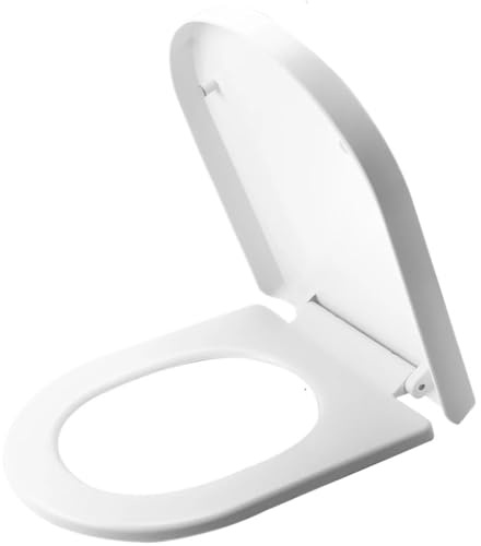 Tavoletta Wc Copriwater bidet, chiusura silenziosa, resistente, chiusura lenta, sedile for WC, sgancio rapido, facile da pulire, imbottitura rimovibile, forma O/U(Light Grey)