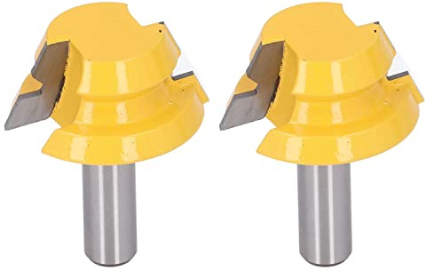 Jeffergarden 2-teiliges Fräser-Set, Fassgravurmaschine, Wolframcarbid-Klinge, Oktaeder-Zapfen-Fräser, Hervorragende Abriebfestigkeit, Rückzugsdesign, PTFE-Beschichtung, Weit Verbreitet für
