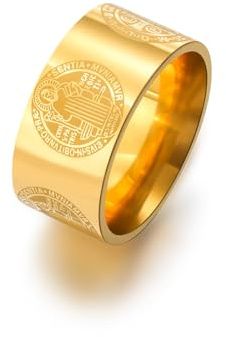 Amaxer Ring Der Heilige Benedikt von Nursia für Männer Ring Der Heilige Benedikt Exorzismus Katholisches römisches Kreuz Religiöser Schutz Statement-Bandring für Männer und Frauen