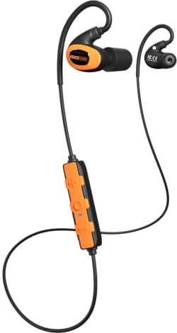 ISOtunes Bluetooth Hearing Protection Earbuds, Ear Defenders, 36dB SNR | bluetooth hearing protection, IP67 water and dust proof, 20 Hour Battery Life, safety orange