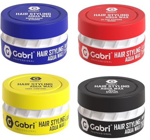 Gabri Professional - Collection Set Ultra 4 x 150 ml | Wasserbasiertes Stylingwachs | Für formbare, frische Looks mit Glanz für alle Haartypen