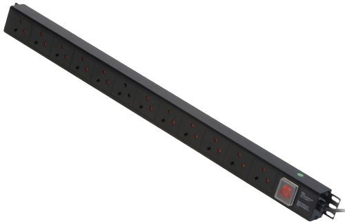 LINDY 12 Way Vertical Mount PDU with UK Mains Sockets - Switched 3m