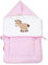 Mixibaby Fuß- und Kuschelsack mit Gurtschlitz von der Serie Prestij in 3 Farben erhältlich, Farbe:Rosa